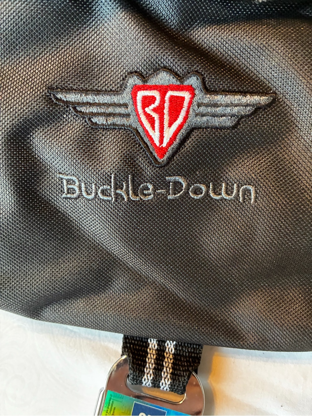 Buckle-Down Black Belt Bag with Red Emblem